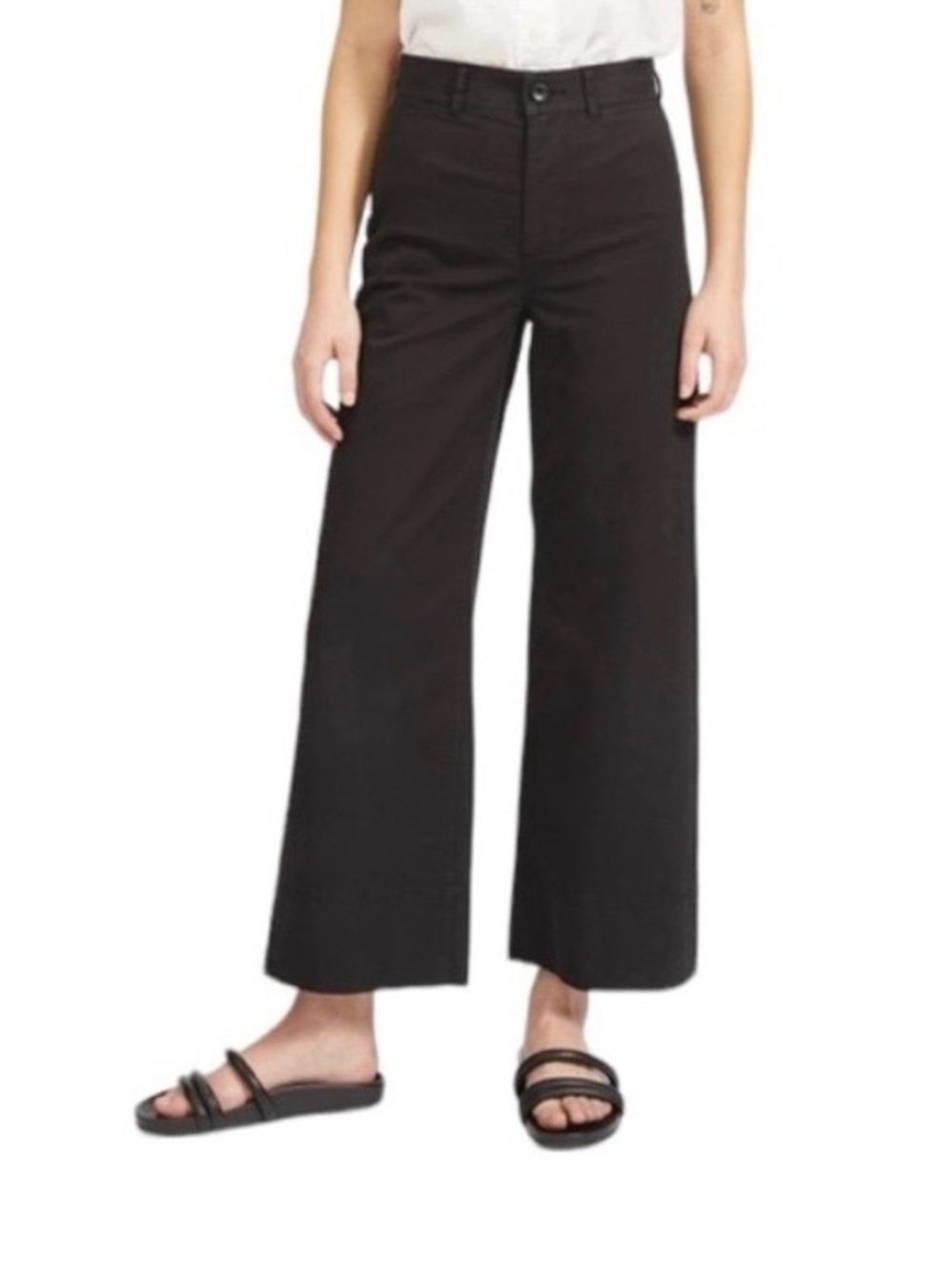Everlane The Wide Leg Cropped Twill Pants